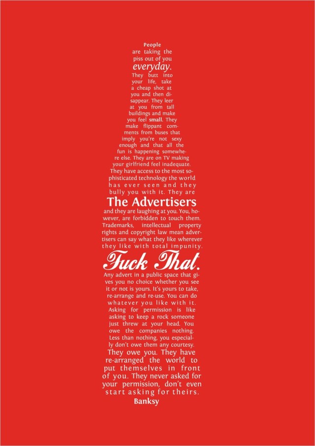 Banksy Bottle manifesto